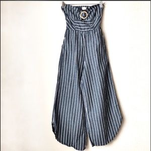 ALTAR’D STATE Strapless Striped Jumpsuit S